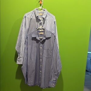 Blue Striped Men's Shirt MICHAEL KORS,100%cotton.